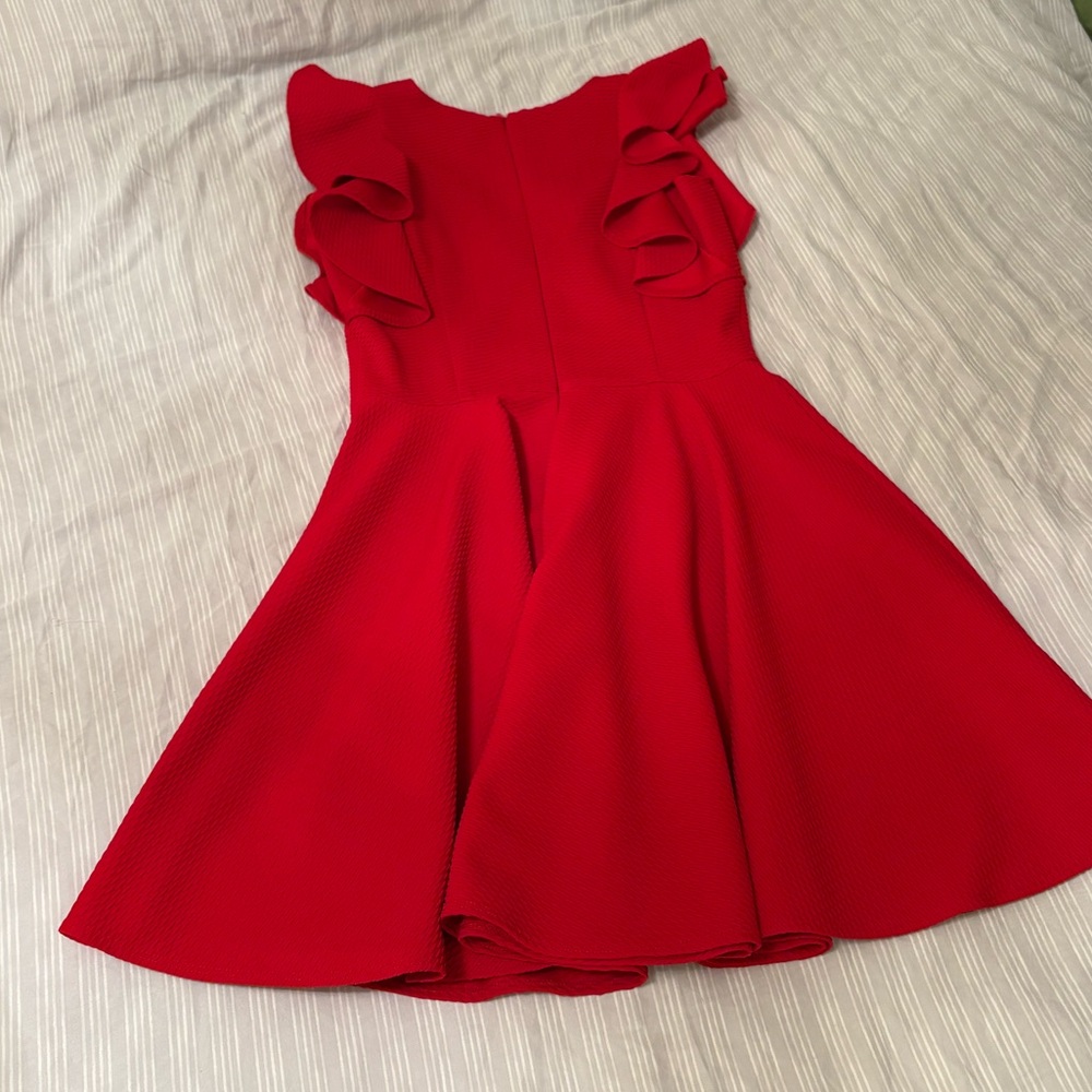 David Charles Holiday Ruffle Red Girls Formal Dress (14 Years)